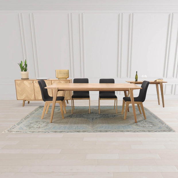 Arizona Dining Chair - Grey Fabric/ Natural Frame