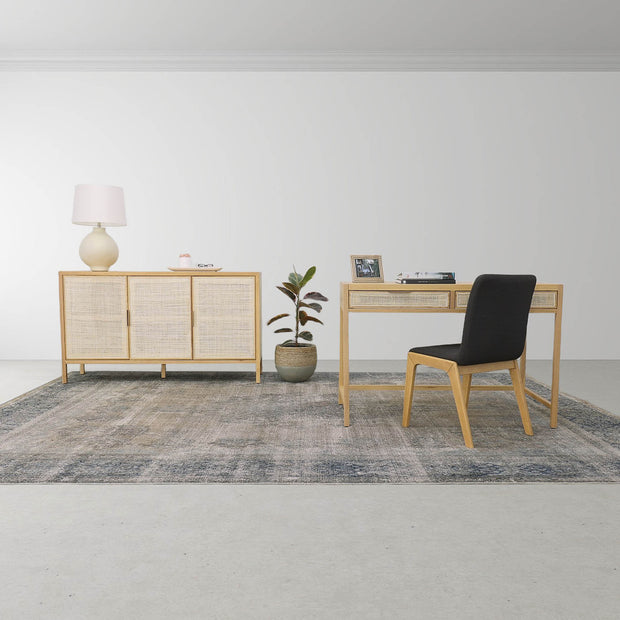 Arizona Dining Chair - Grey Fabric/ Natural Frame