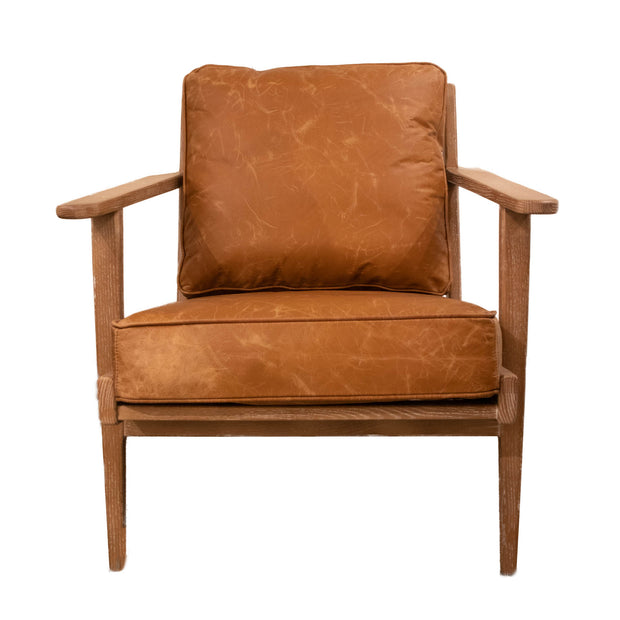 Junior Arm Chair - Camel Brown Leather