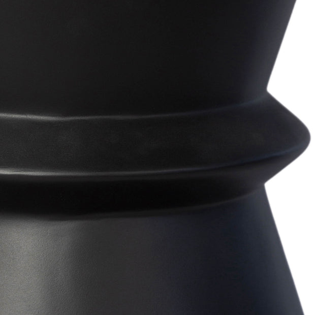 Concrete Hourglass Side Table - Black