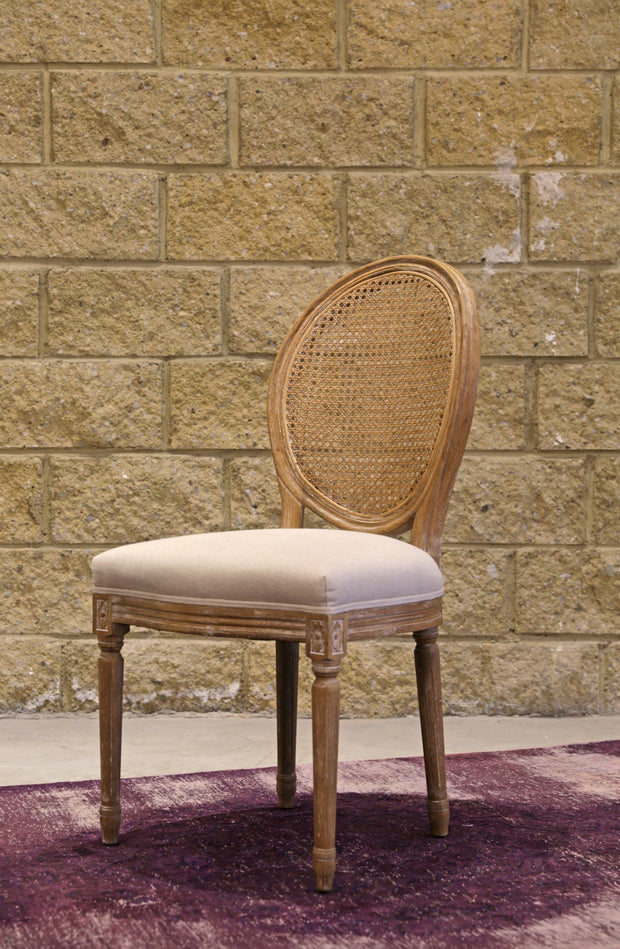 Napoleon Chair w/ Cane Back - Antique Linen (2/Box)