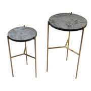 Earth Wind & Fire Valencia Marble Side Table, Set of 2