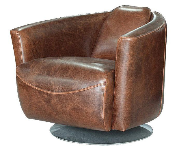 Lannister Swivel Club Chair - Leather
