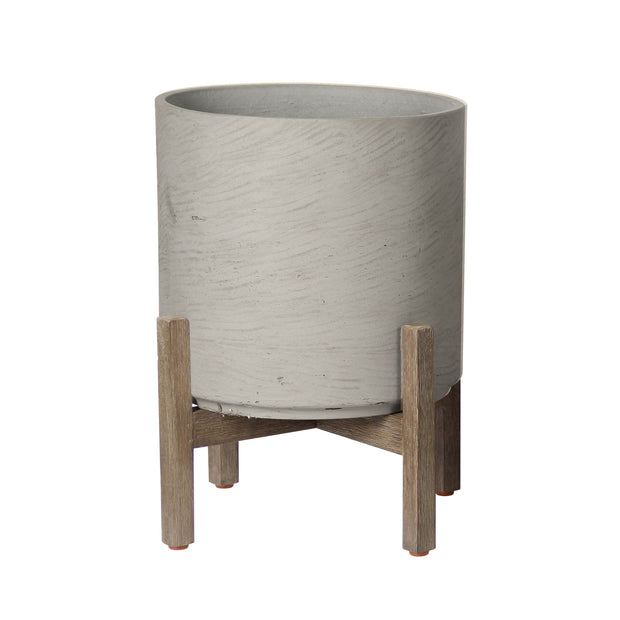 Patio Round Medium Standing Pot - Cement Grey