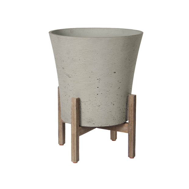 Patio Tapered Large Standing Pot - Cement Grey