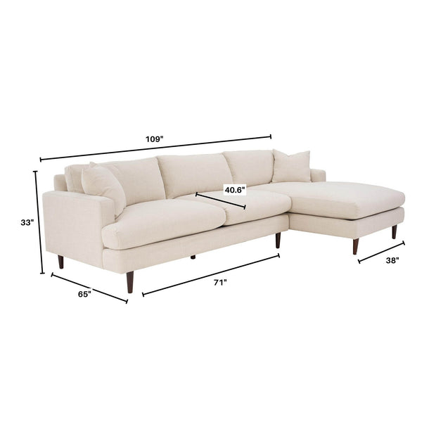 Martha Right Sectional - Beach Alabaster