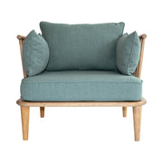 Marina Club Chair - Aqua Cushions/Natural Frame