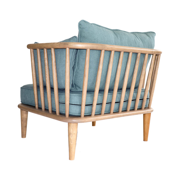 Marina Club Chair - Aqua Cushions/Natural Frame