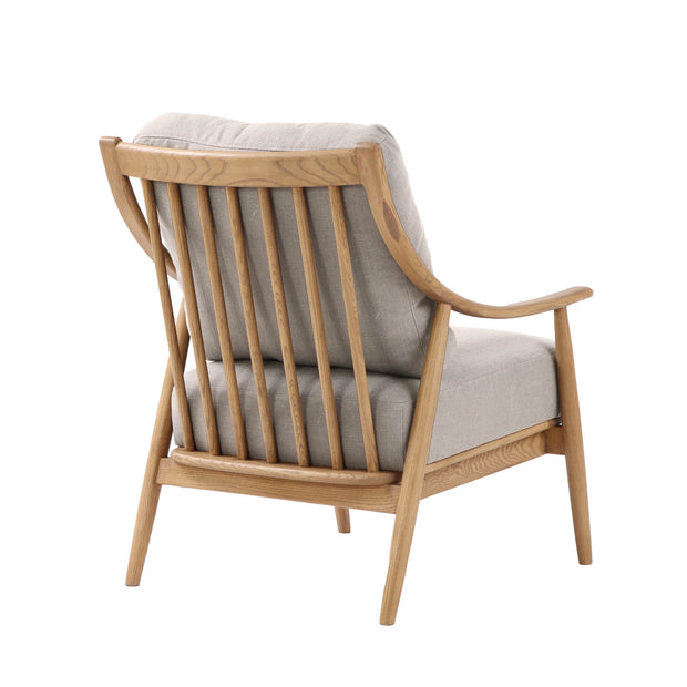 Kinsley Club Chair - Light Linen Cushions / Natural Frame