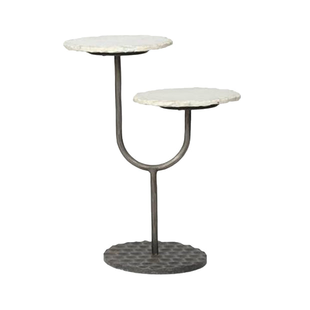 Portia Side Table with White Marble