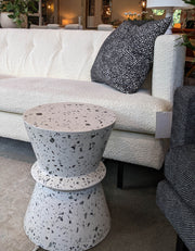 Concrete Hourglass Side Table - Terrazzo